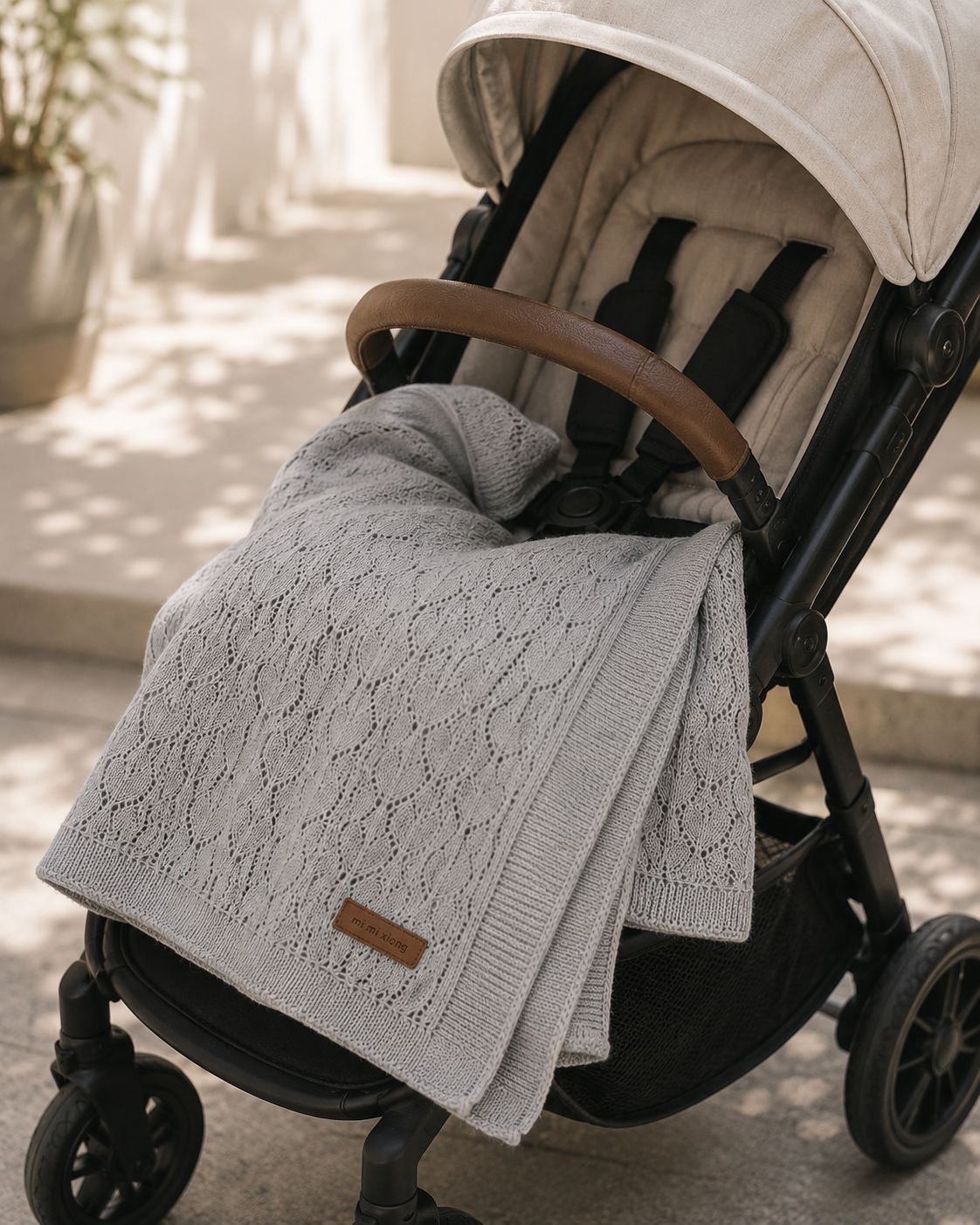 Couverture bébé en coton tricoté